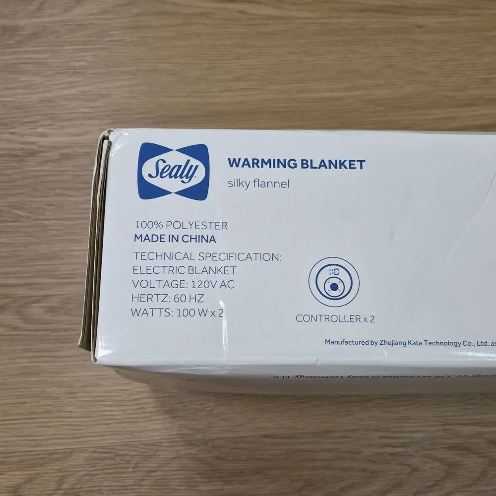 Sealy Electric Blanket Queen Flannel Sherpa Heated Reversible 84x90
